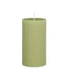 Geen Pilaar kaars licht groen - h13xd7cm