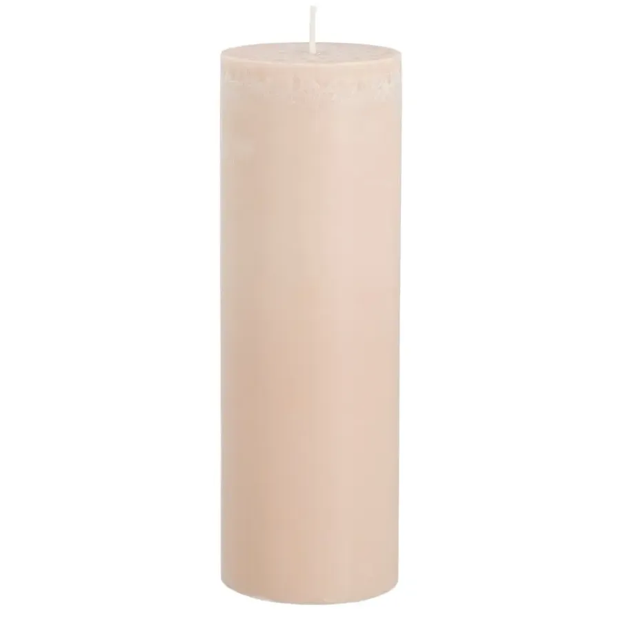 Geen Pilaar kaars lichtroze- h20xd6,8cm