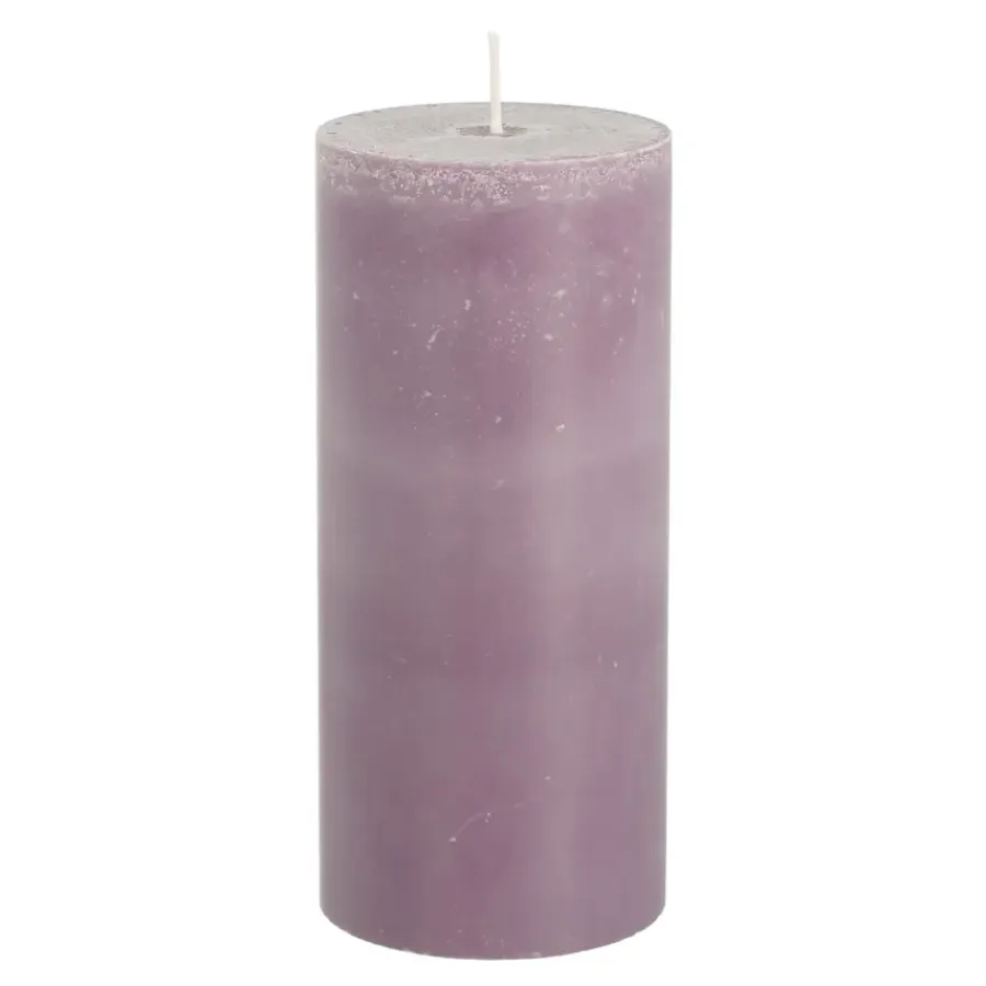 Geen Pilaar kaars lila - h15xd6,8cm