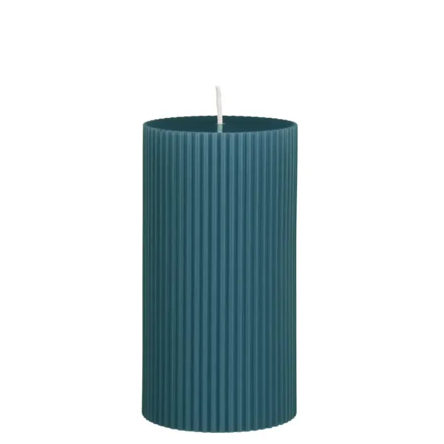 Geen Pilaar kaars paraffine blauw - h13xd7cm