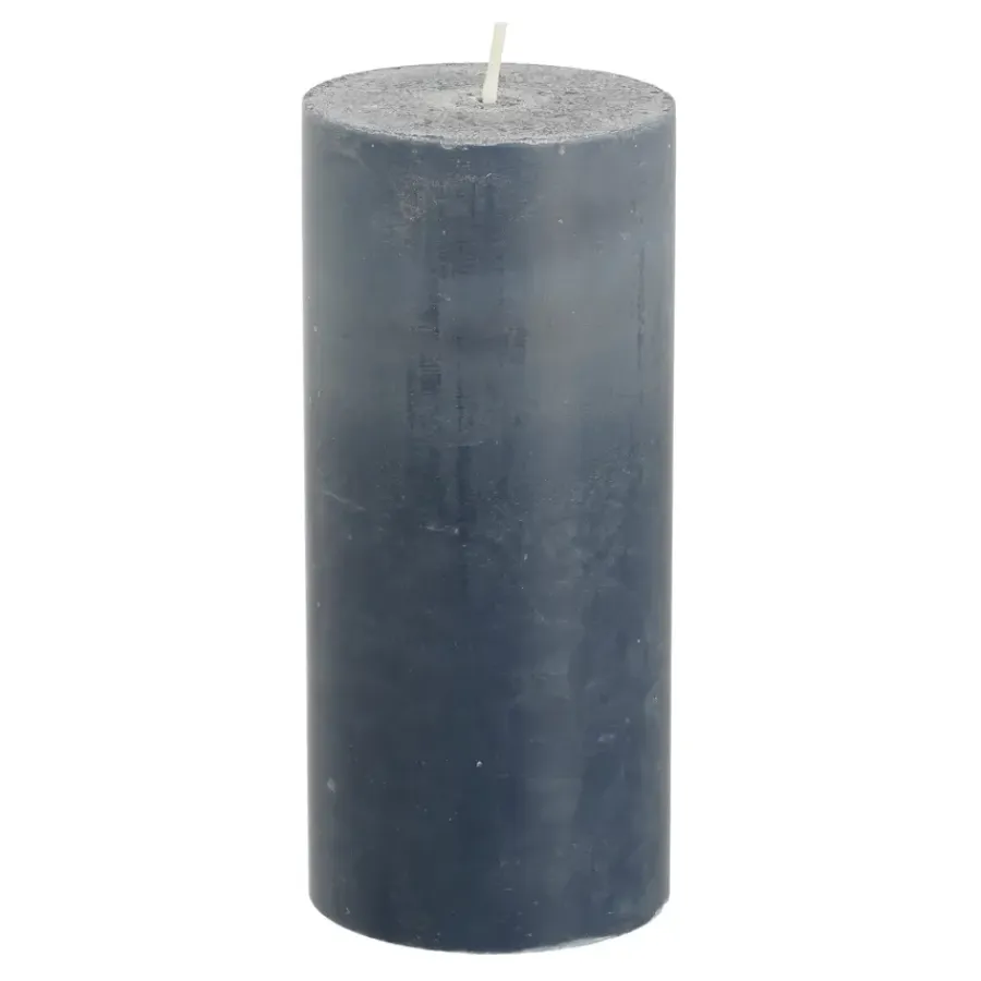 Geen Pilaar kaars stearine blauw - h15xd6,8cm