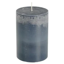 Geen Pilaar kaars stearine blauw - h10xd6,8cm