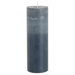 Geen Pilaar kaars stearine blauw- h20xd6,8cm