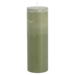 Geen Pilaar kaars stearine donkergroen - h20xd6,8cm