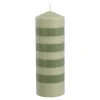Geen Pilaar kaars stearine l.groen d.groen - h20xd7cm