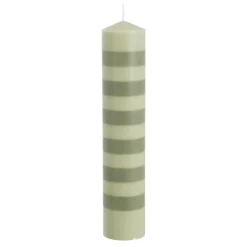 Geen Pilaar kaars stearine l.groen d.groen - h25xd5cm