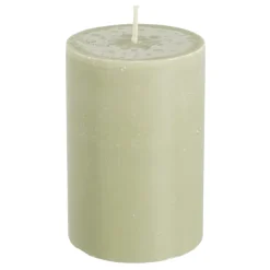 Geen Pilaar kaars stearine lichtgroen - h10xd6,8cm