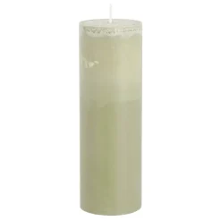 Geen Pilaar kaars stearine lichtgroen - h20xd6,8cm