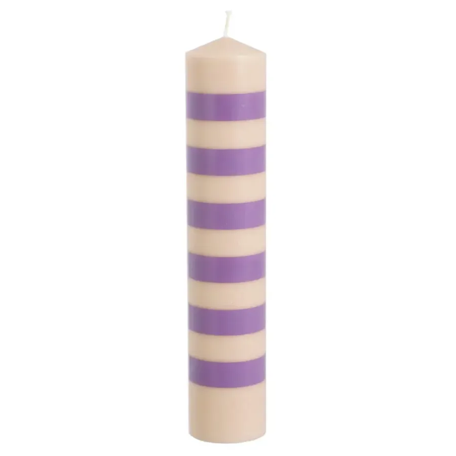 Geen Pilaar kaars stearine licht roze lila - h25xd5cm