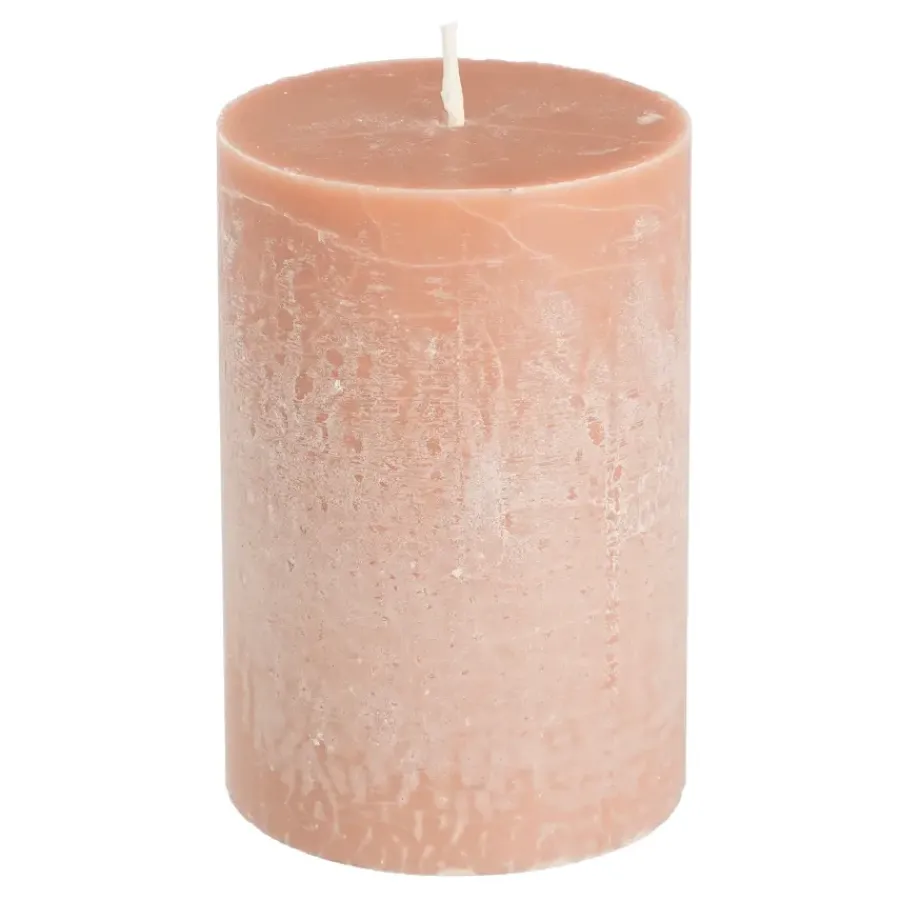 Geen Pilaar kaars stearine roze - h10xd6,8cm