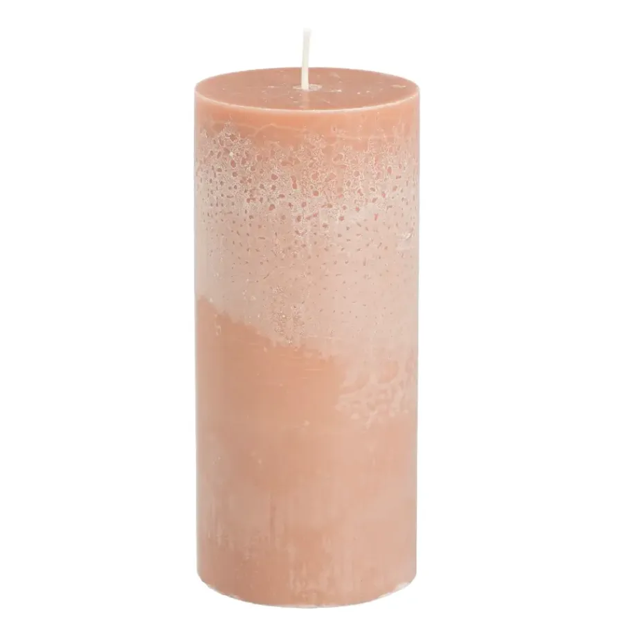 Geen Pilaar kaars stearine roze - h15xd6,8cm