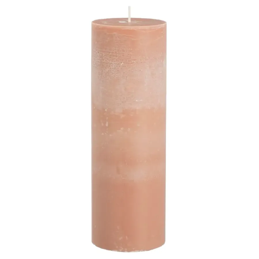 Geen Pilaar kaars stearine roze - h20xd6,8cm