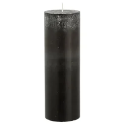 Geen Pilaar kaars stearine zwart- h20xd6,8cm