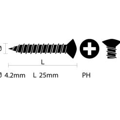 KARWEI Plaatschroef zelftappend lenskop RVS 4,2x25 mm 15 stuks