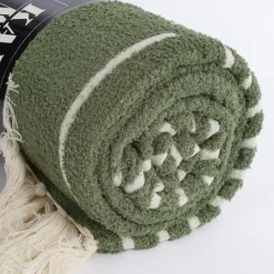 Geen Plaid streep d.groen - l180xb130cm