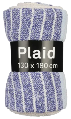 Geen Plaid streep l.blauw - l180xb130cm