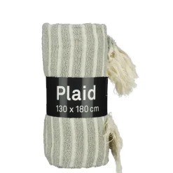 Geen Plaid streep l.groen - l180xb130cm