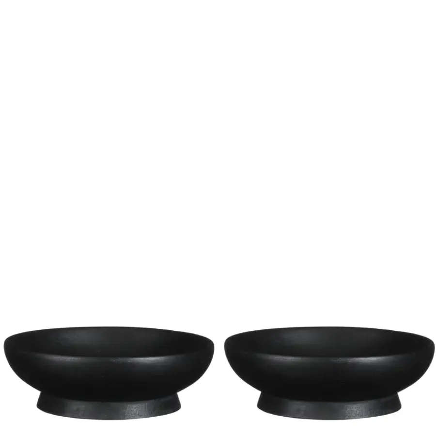 Geen Pompeo Schaal - 2 Stuks - H5 x ø16 cm - Zwart