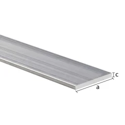 Geen Profiel plat aluminium brut 15x2x1000mm