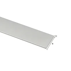 Geen Profiel plat aluminium zilver 30x2x2000mm
