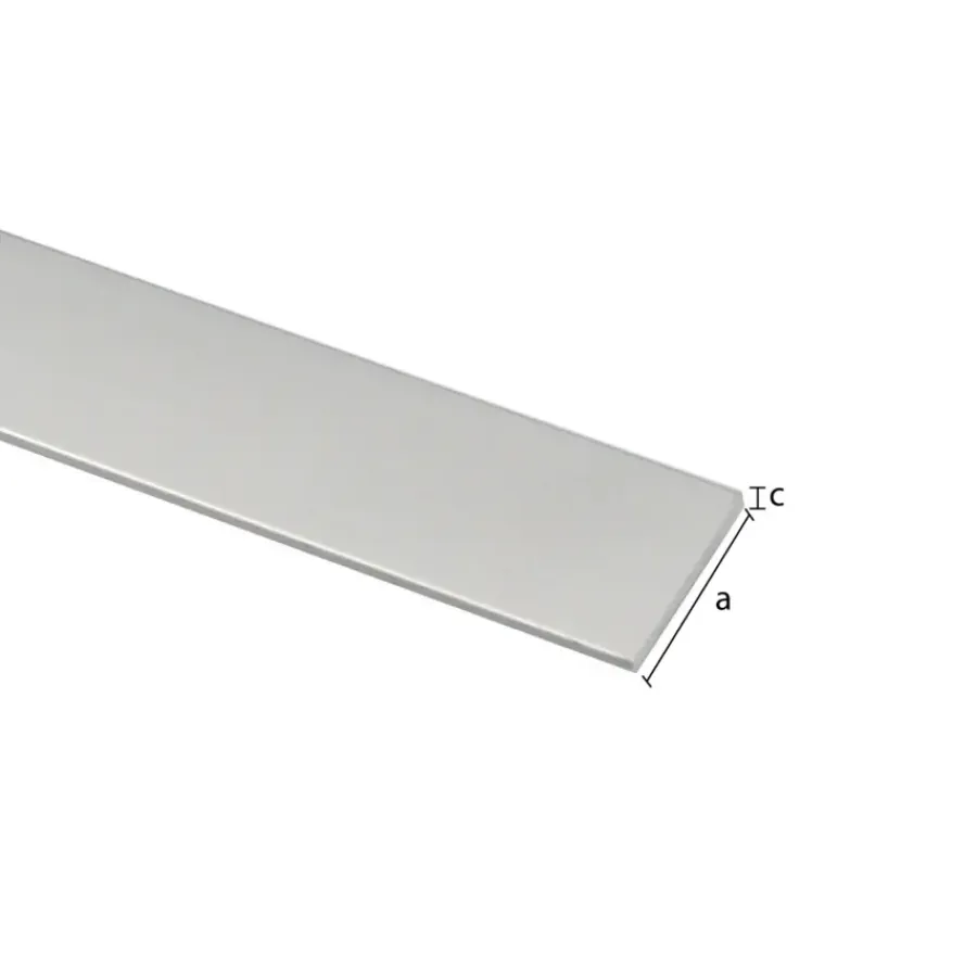 Geen Profiel plat aluminium zilver 30x2x2000mm