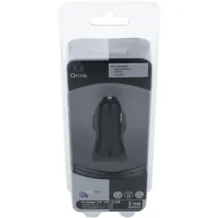 Q-Link Autolader 12V met 2 USB-A zwart