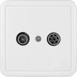 Q-Link coax contactdoos rtv eind/rijgbaar opbouw wit