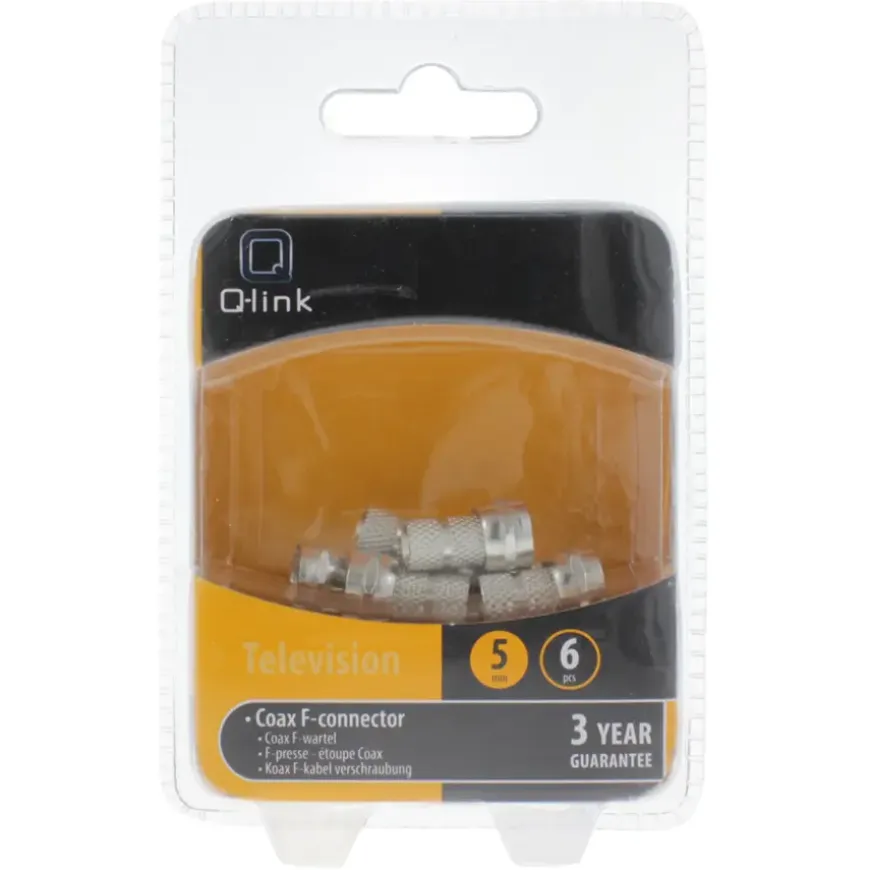 Q-Link coax F-wartel 5mm 6 stuks