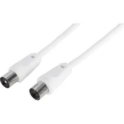 Q-Link coax kabel 3CV2 HF stekker recht 10 meter wit