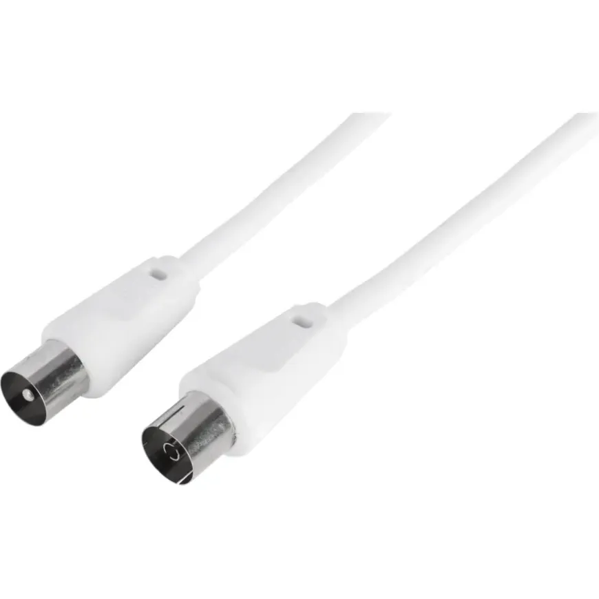 Q-Link coax kabel 3CV2 HF stekker recht 10 meter wit
