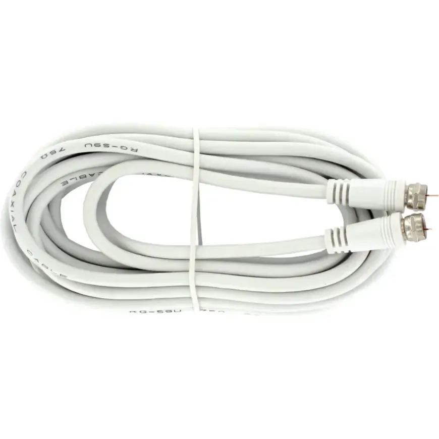Q-Link coax kabel RG59 met F-connector 5 meter wit