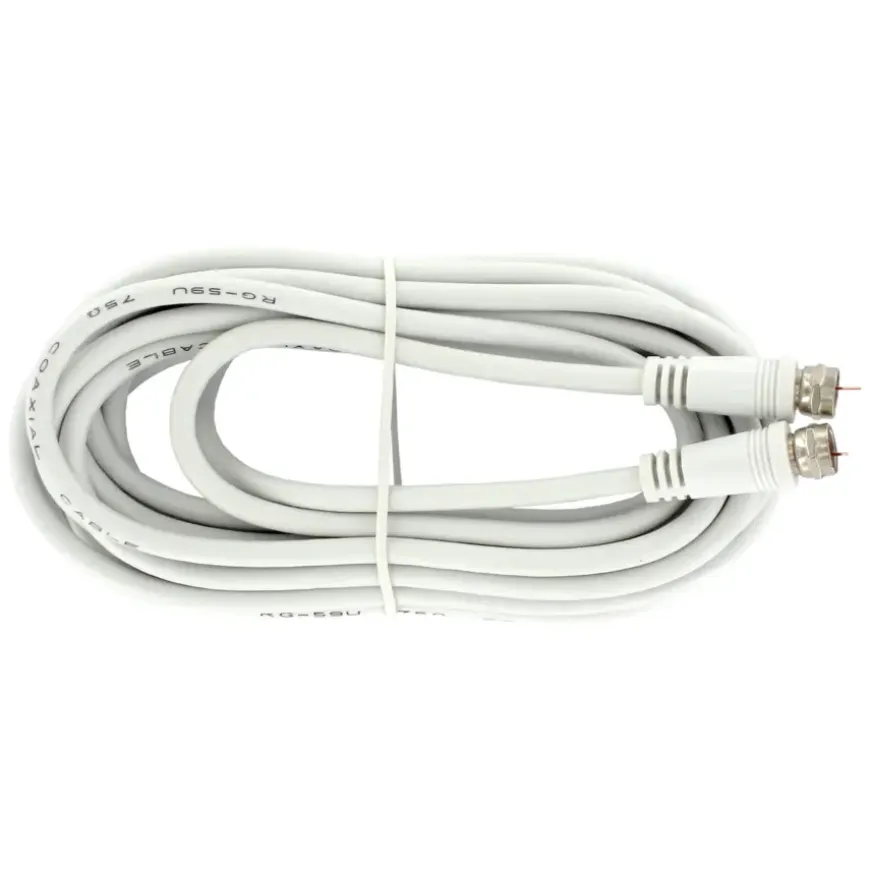 Q-Link coax kabel RG59 met F-connector 5 meter wit