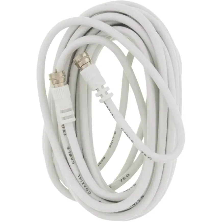 Q-Link coax kabel RG59 met F-connector 5 meter wit