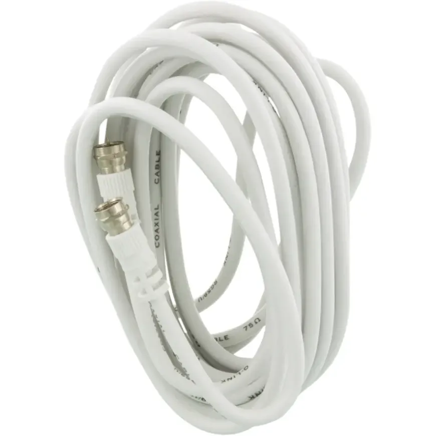 Q-Link coax kabel RG59 met F-connector 5 meter wit