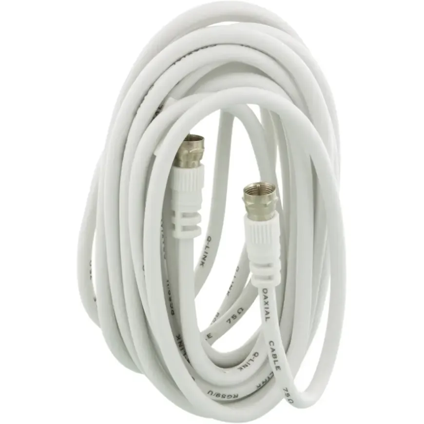 Q-Link coax kabel RG59 met F-connector 5 meter wit