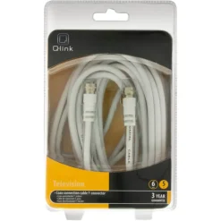 Q-Link coax kabel RG59 met F-connector 5 meter wit