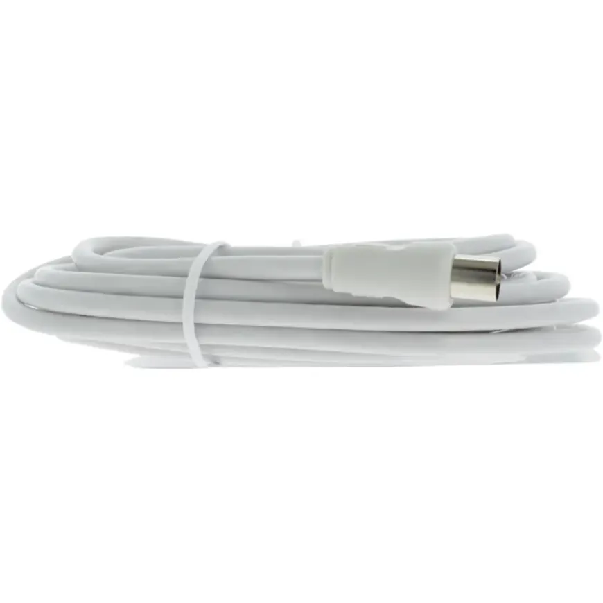 Q-Link coax kabel stekker recht 5 meter wit kabelkeur
