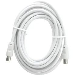 Q-Link coax kabel stekker recht 5 meter wit kabelkeur
