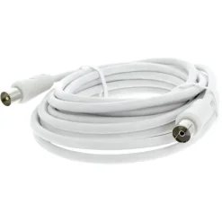 Q-Link coax kabel stekker recht 5 meter wit kabelkeur