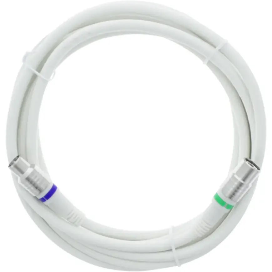 Q-Link coax kabel stekker recht 3 meter wit kabelkeur