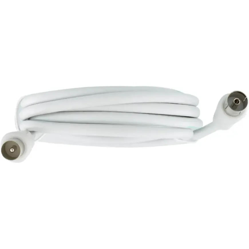 Q-Link coax kabel stekker recht 3 meter wit kabelkeur