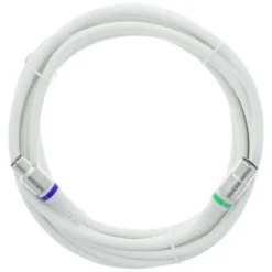 Q-Link coax kabel stekker recht 3 meter wit kabelkeur