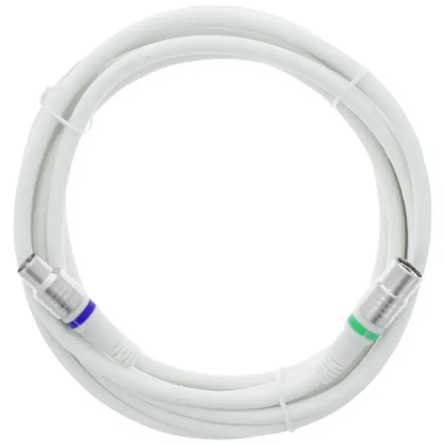 Q-Link coax kabel stekker recht 3 meter wit kabelkeur