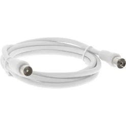 Q-Link coax kabel stekker recht 1.5 meter wit kabelkeur
