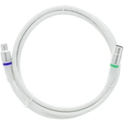 Q-Link coax kabel stekker recht 1.5 meter wit kabelkeur