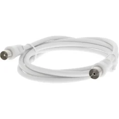 Q-Link coax kabel stekker recht 1.5 meter wit kabelkeur