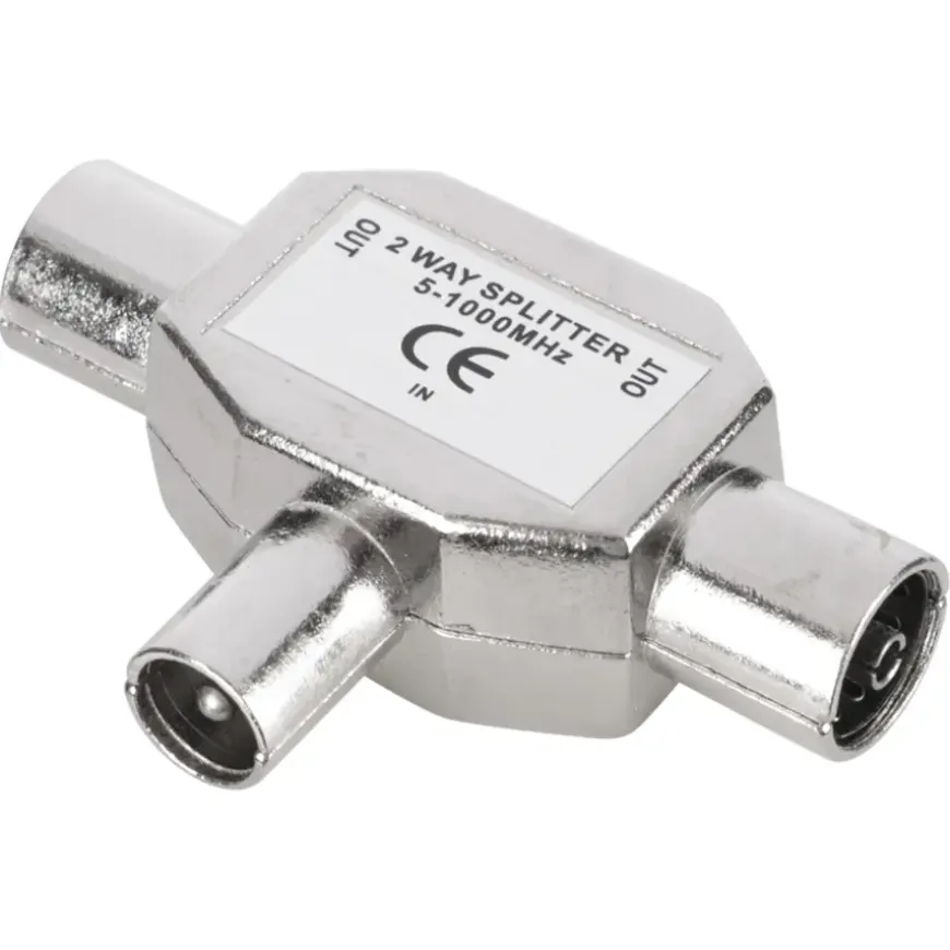 Q-Link coax splitter radio metaal 1 male/2 female