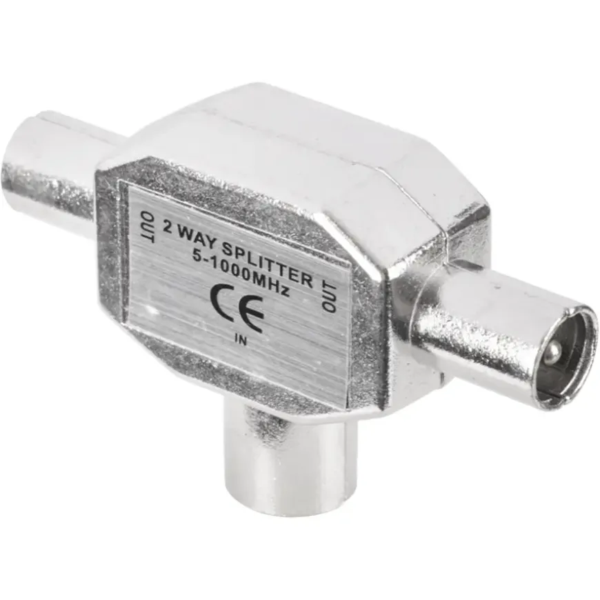 Q-Link coax splitter tv metaal 1 female/2 male