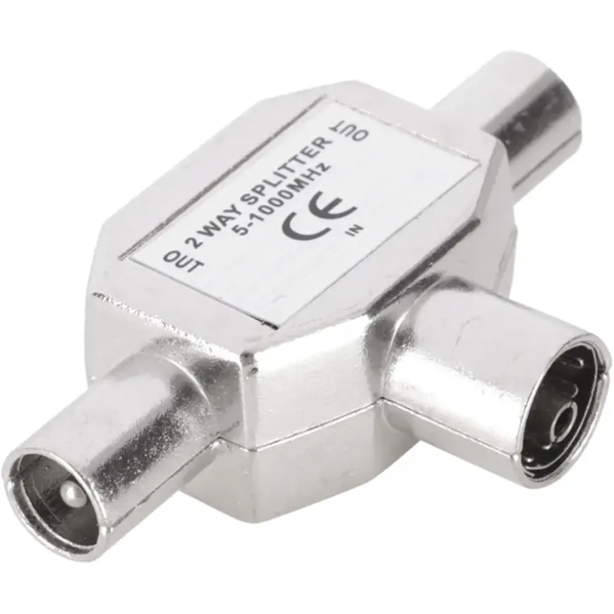 Q-Link coax splitter tv metaal 1 female/2 male