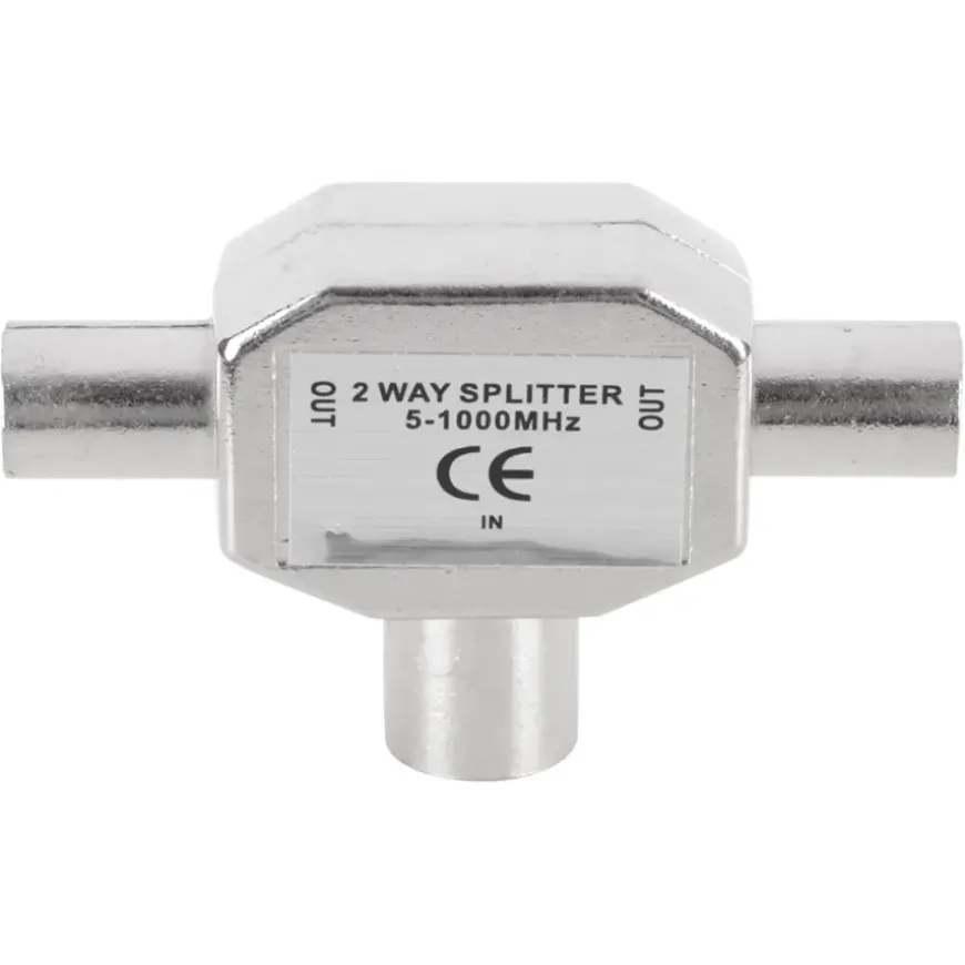 Q-Link coax splitter tv metaal 1 female/2 male
